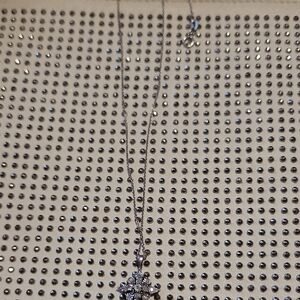 Bundle Macy's Silver Necklace And Earrings with Dainty Crystal Pendant